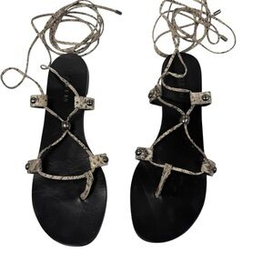 Ateen Snake Print Lace-Up Gladiator Sandals s
Use 36